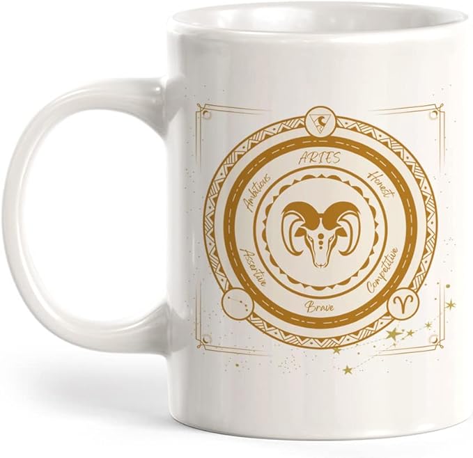 Aries Zodiac Sign 11oz Plastic Coffee Mug - Aries Mug for men