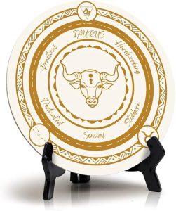 Taurus Zodiac Circle Table Sign (5x5") - Taurus Products for men