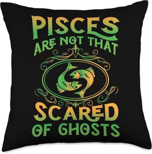 Pisces Are Not That Scared Of Ghosts - Zodiac Signs Throw Pillow - Pisces Pillow for men