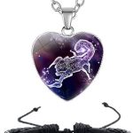 Ailiessy 12 Constellation Bracelet Necklace set love heart Zodiac Horoscope pendant necklace for women men Weave Jewelry 2Pcs Set - Scorpio Products for men