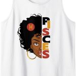 Afro Girl Zodiac Sign Tops ... - Pisces T-Shirt for men