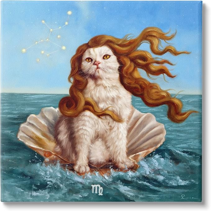 Stupell Industries Cat Ocean Seashell Scorpio Astrological Symbol Constellation Canvas Wall Art, Design By Lucia Heffernan - Scorpio Canvas for men