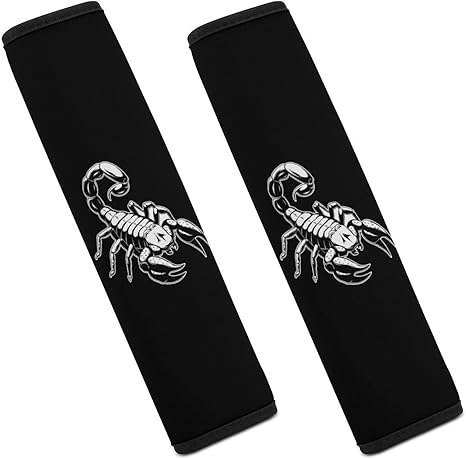 FunnyStar Poison Scorpion Car Seat Belt Covers Shoulder Strap Covers Car Seat Belt Pads Cover Seatbelt Protector for Car Or Bag - Scorpio Car Seat Cover for men