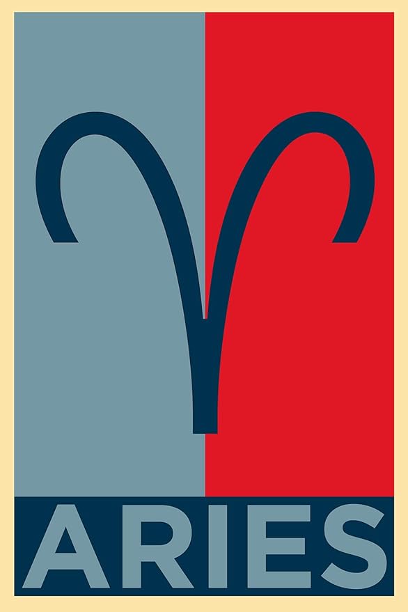 100% Smooth Cotton Paper - Aries Star Sign Poster Photo Art Print - Original 'Hope' Design - Airies - Size: 24 x 16 Inches - Aries Poster for men