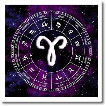 8x8 Iron on Heat Transfer for White Material - Aries Zodiac Sign Stylish Astrology Design. White Stars, Purple Space Alexis Design - Zodiac - Aries Sweatshirt for men