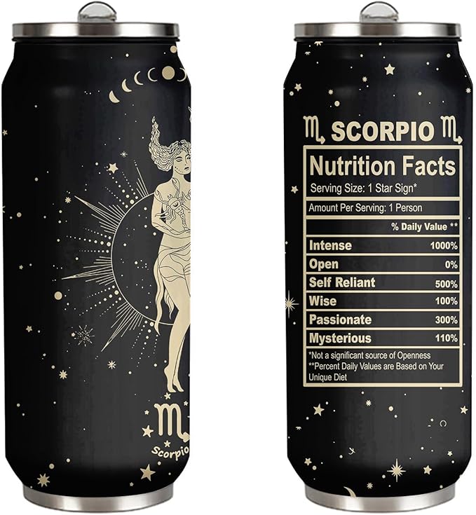 tatamonkey Scorpio Constellation Tumbler Zodiac Mens Womens Stainless Steel Tumblers Astrology Fans Birthday Gifts Coffee Sublimation Mugs Car Cup - 17 OZ - Scorpio Products for men