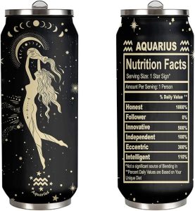 tatamonkey Aquarius Constellation Tumbler Zodiac Mens Womens Stainless Steel Tumblers Astrology Fans Birthday Gifts Coffee Sublimation Mugs Car Cup - 17 OZ - Aquarius Mug for men