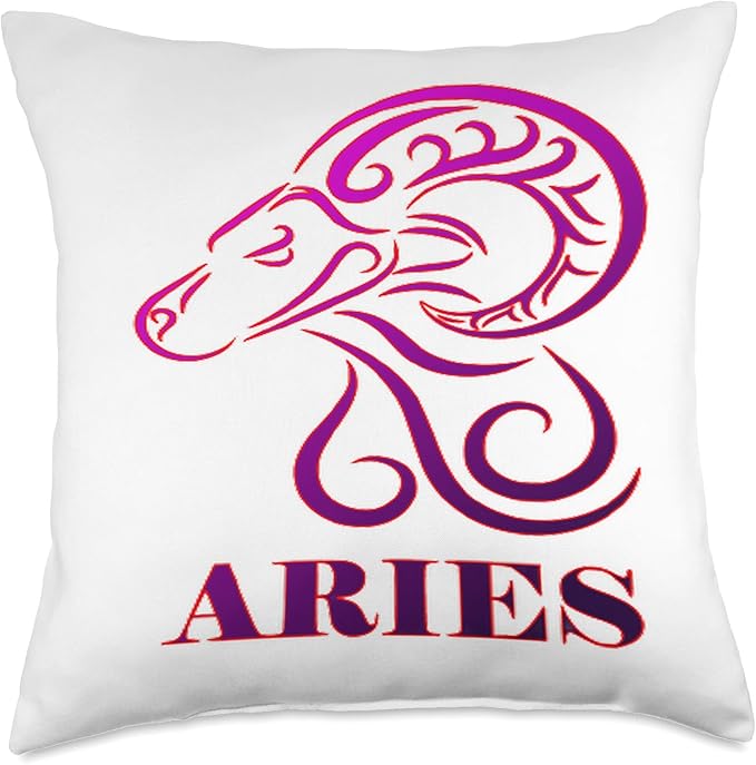 Aries Sign Zodiac Symbol Proud To Be Born March April Throw Pillow - Aries Pillow for men