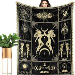Gemini Blanket 12 Horoscope Astrology Bed Blankets Soft Cozy Personalized Flannel Throw Blankets 50"X40" - Gemini Blanket for men