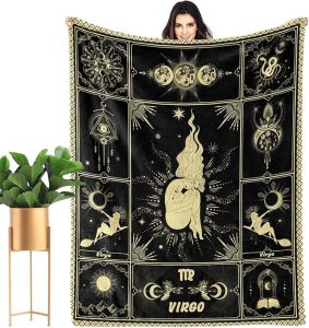 Virgo Blanket 12 Horoscope Astrology Bed Blankets Soft Cozy Personalized Flannel Throw Blankets 80"X60" - Virgo Blanket for men