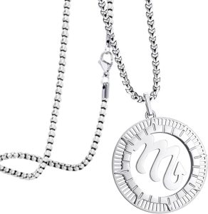 555Jewelry Stainless Steel Horoscope Zodiac Sign Necklace Pendant for Men & Women - Scorpio Accessories for men