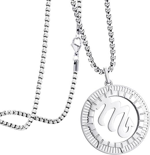 555Jewelry Stainless Steel Horoscope Zodiac Sign Necklace Pendant for Men & Women - Scorpio Accessories for men