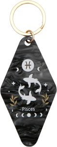 Astrological Star/Astrology Birthday Sign Hotel Keychain - Retro Style Motel Key Ring - Route 66 Key Holder - Pisces Car Accessories for men