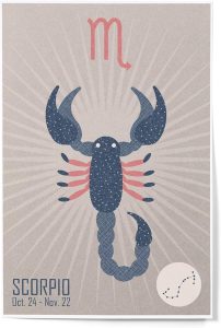 Lantern Press Scorpio, Woven Zodiac (12x18 Art Print, Travel Poster Wall Decor) - Scorpio Canvas for men
