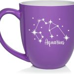 Daylor Star Zodiac Horoscope Constellation Ceramic Coffee Mug Tea Cup Gift (16oz Purple) (Aquarius) - Aquarius Mug for men
