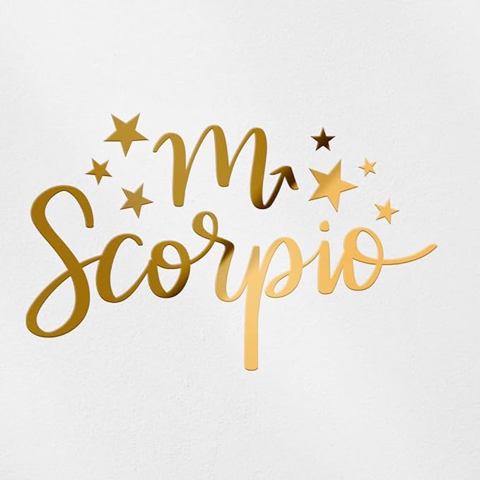 Decal Stickers of Scorpio (Metallic Gold) (Set of 2) Premium Waterproof Vinyl Decal Stickers for Laptop Smartphone Car Dirt Bike Wall Room Mason Jar Bathtub Door Skateboard - ANDsticg92673GO - Scorpio Sticker for men
