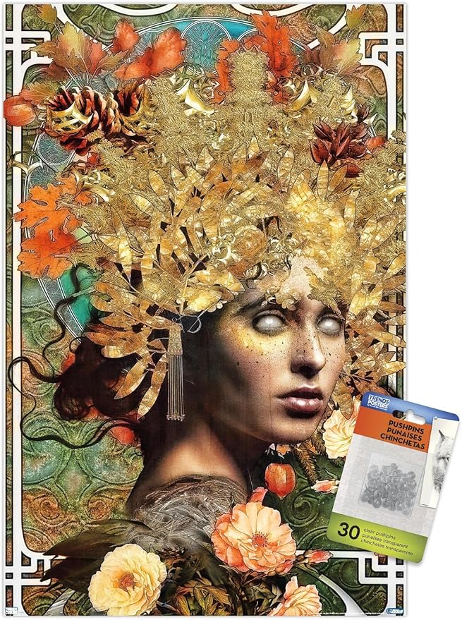 Jena DellaGrottaglia: Cosmic Zodiac - Virgo Wall Poster with Push Pins - Virgo Poster for men