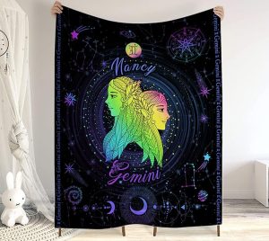 Gemini Blanket, Constellations Blanket, 12 Horoscope Astrology Blanket, Customized Name Blanket For Gemini, Personalized Zodiac Blanket, Gemini Blanket Gift for Family, Valentines Day Gifts 1 - Gemini Blanket for men