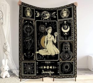 CHIARA CONTI11 Virgo Blanket, Constellations Blanket, 12 Horoscope Astrology Blanket, Customized Name Blanket for Virgo, Personalized Zodiac Blanket, Virgo Blanket Gift, Valentines Day Gifts 10 - Virgo Blanket for men