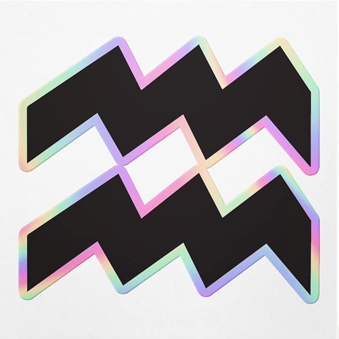 Holographic Decal Stickers of Odiac Signs Aquarius Icon Symbol Premium Waterproof Vinyl Decal Stickers for Laptop Phone Accessory Helmet Car Window Mug Tuber Cup Door Wall Decoration ANDVER301777bHO - Aquarius Mug for men