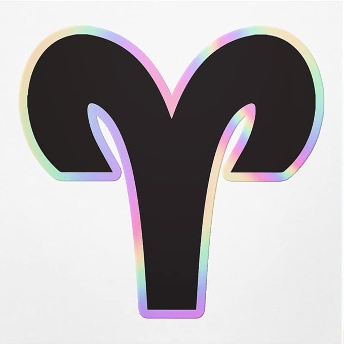 Holographic Decal Stickers of Odiac Signs Aries Icon Symbol Premium Waterproof Vinyl Decal Stickers for Laptop Phone Accessory Helmet Car Window Mug Tuber Cup Door Wall Decoration ANDVER301778bHO - Aries Mug for men