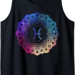 Pisces Zodiac Symbol Mandala - Pisces T-Shirt for men