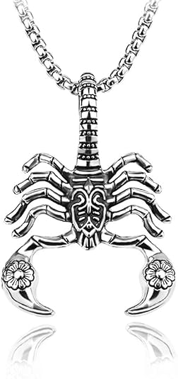 Scorpion Pendant Necklace Punk Stainless Steel Scorpio Zodiac Animal Biker Charm Necklace for Women Men Gothic Jewelry - Scorpio Accessories for men