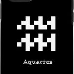 iPhone 11 Pro Aquarius Pixelated Astrology Symbols Zodiac Horoscope Sign Case - Aquarius Phone Case for men