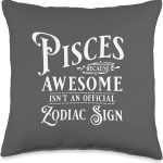 Funny Pisces Zodiac Birthday Sun Sign Astrology Horoscope Throw Pillow - Pisces Pillow for men