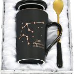 YHRJWN - Aquarius Gifts for Women, Aquarius Zodiac Sign Star Coffee Mug, Aquarius Gifts for Girls Woman Men, Jan Feb Birthday Gifts for 12 Horoscope Astrology Lovers, 14 Oz Black Cup with Gift Box - Aquarius Mug for men