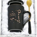 YHRJWN - Pisces Zodiac Sign Star Coffee Mug, Pisces Gifts for Women, Men & Girls, Feb-Mar Birthday Gifts for 12 Horoscope Astrology Lovers, 14 Oz Black Cup with Gift Box - Pisces for men