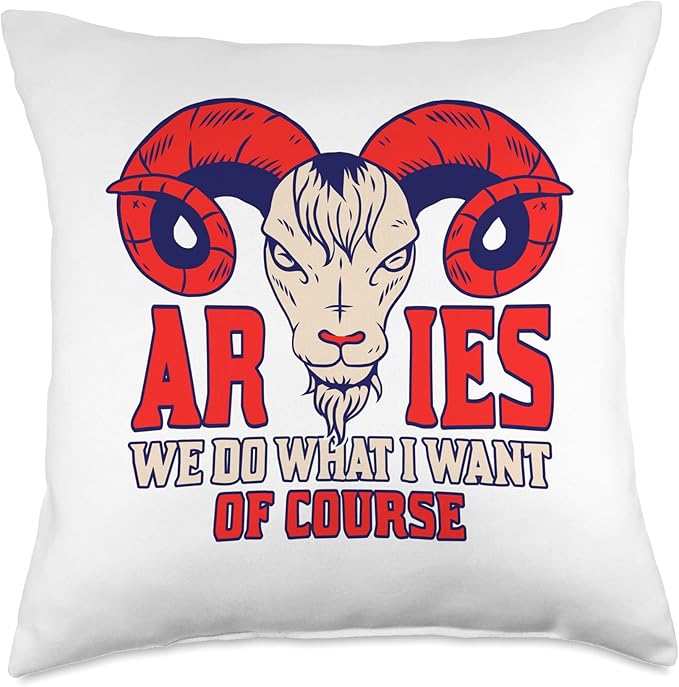 Astrology Saying Zodiac Sign Aries Throw Pillow - Aries Pillow for men