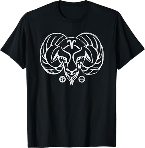 Aries Sign Esoteric Symbols – Zodiac Astrology T-Shirt - Aries T-Shirt for men