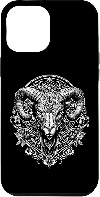 iPhone 12 Pro Max Aries Zodiac Sign Ornate Ram Astrology Horoscope Case - Aries Phone Case for men