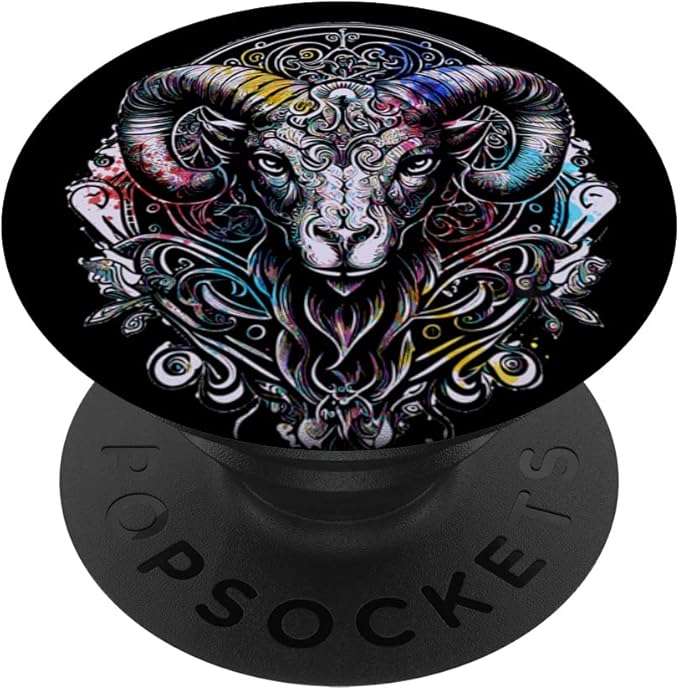 Artistic Pop Art Aries Zodiac Sign Ram Astrology PopSockets Standard PopGrip - Aries Poster for men
