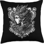 Artistic Aquarius Greek Goddess Zodiac Sign Astrology Throw Pillow - Aquarius Pillow for men