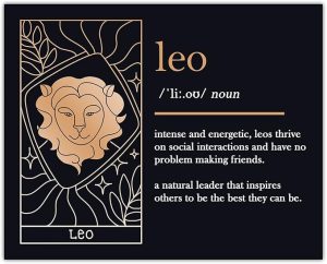 Buzz Unplugged Leo Zodiac Astrology Poster: Unique Astronomy Boho Wall Art Poster for Home, Office, Bedroom & Living Room Decor - Unframed Posters 8x10 - Leo Canvas for men