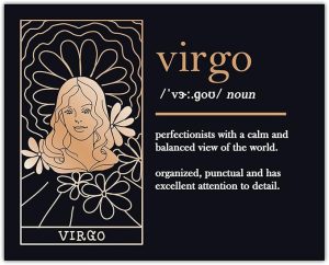 Buzz Unplugged Virgo Zodiac Astrology Poster: Unique Astronomy Boho Wall Art Poster for Home, Office, Bedroom & Living Room Decor - Unframed Posters 8x10 - Virgo Poster for men