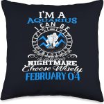 Aquarius Zodiac Sign February 04 For Women Men Birthday Throw Pillow - Aquarius Pillow for men
