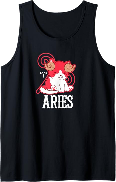 for Cat Lover Tank Top - Aries T-Shirt for men