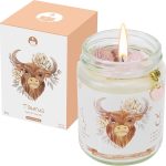 Taurus Zodiac Crystal Candle - Birthday & Astrology Gift for Her, Pear & Freesia Scented with Pink Crystals - Taurus for men