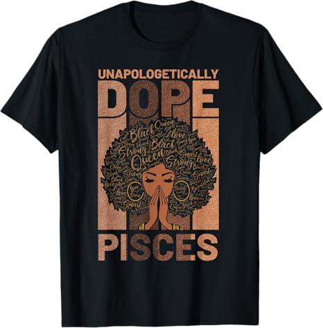 Afro Pisces Queen Melanin Birthday Gifts - Pisces T-Shirt for men