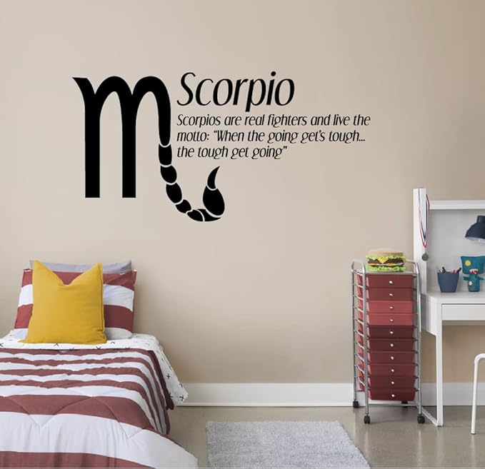 Scorpio Signs Scorpio Water Sign When Going Gets Tough Tough Get Going Scorpio Zodiac Vinyl Bedroom Wall Decal Wall Art Sticker Wall Design Kids Adults Room Bedroom Wall Decoration Size(24x40 inch) - Scorpio Sticker for men