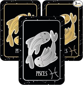 Zodiac Sign Car Air Fresheners, New Astrological Unique Designs Hanging Scents Freshener (Black Ice) (PISCES) - Pisces Car Accessories for men