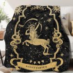 Sagittarius Zodiac Blanket 60"X50" - Moon Constellation Throw for Women, Astrology Decor, Witchy Birthday Gift, Gothic Soft Blanket - Sagittarius Home Decor for men