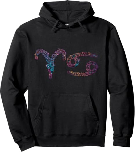 Astrology Horoscope Zodiac Signs Aries and Cancer Couple Pullover Hoodie - Aries Hoodie for men