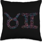 Astrology Horoscope Zodiac Signs Taurus and Gemini Couple Throw Pillow - Taurus Pillow for men