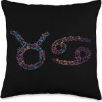 Astrology Horoscope Zodiac Signs Taurus and Cancer Couple Throw Pillow - Taurus Pillow for men
