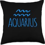 AQUARIUS ASTROLOGY ZODIAC SIGN DECORATIONS WOMEN MEN KIDS Throw Pillow - Aquarius Pillow for men