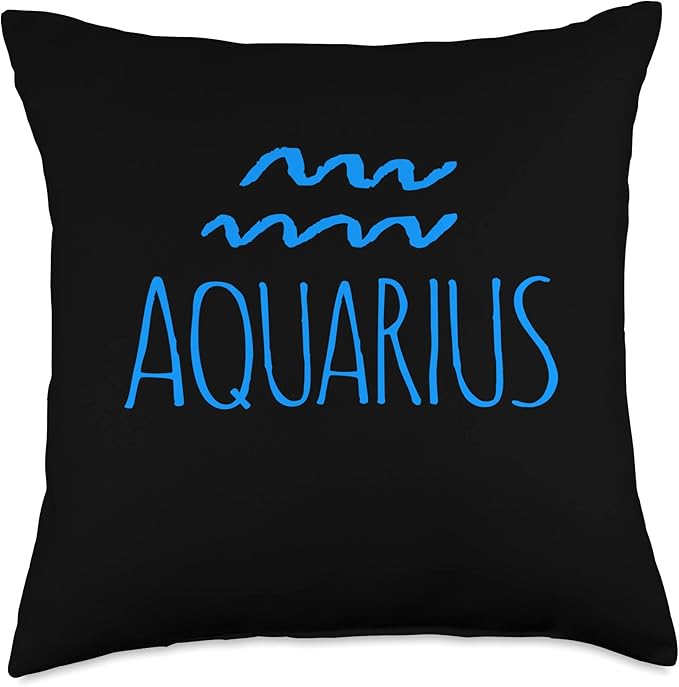 AQUARIUS ASTROLOGY ZODIAC SIGN DECORATIONS WOMEN MEN KIDS Throw Pillow - Aquarius Pillow for men